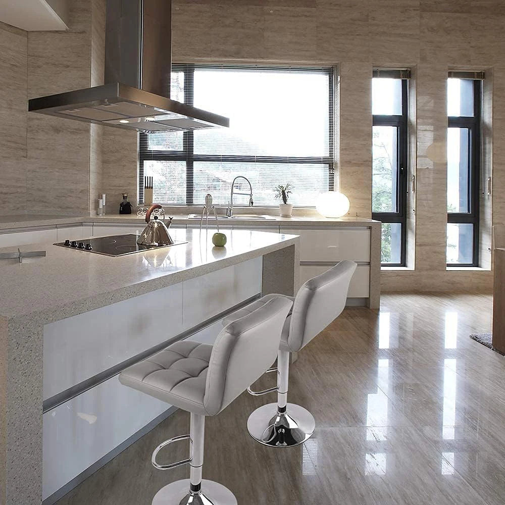 Grey Adjustable Bar Chairs For Breakfast