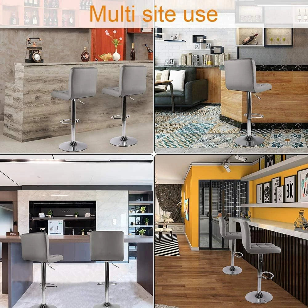 Grey Adjustable Bar Chairs For Breakfast