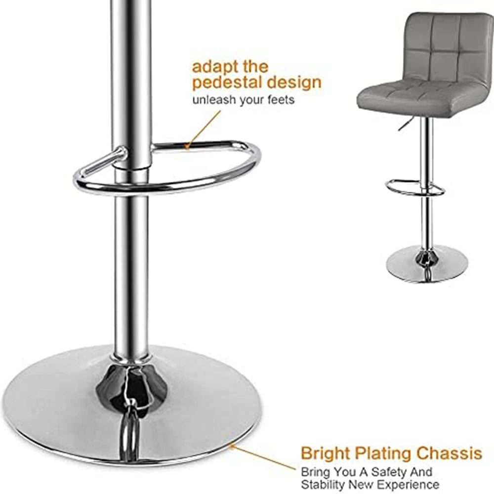Grey Adjustable Bar Chairs For Breakfast